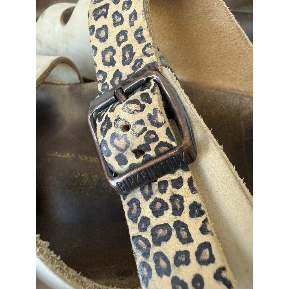Birkenstock Shoes Womens Size 9 Papillio Tan Leopard Leather Sandals EU 40 - Picture 9 of 10